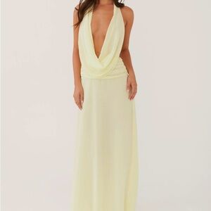 Peppermayo Exclusive - Elysia Chiffon Maxi Dress - Lemon